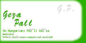 geza pall business card